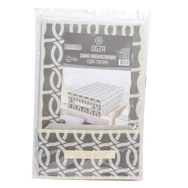 Imagem de Caixa Organizadora Pequena Ogza Dobrável com Tampa Cinza