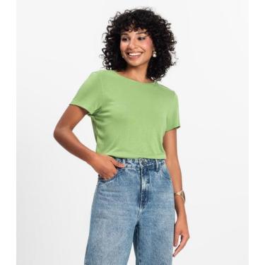 Imagem de Blusa Feminina Básica Visco Tricot Rovitex Verde, GG, Verde