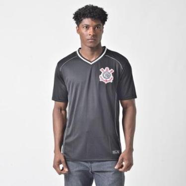Imagem de Camisa Corinthians Oficial Licenciada Gola V Preto Corinthians-Masculino