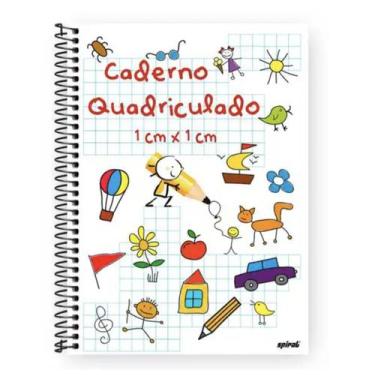 Imagem de Caderno Universitário Capa Dura Quadriculado 96 Folhas 1x1cm - Spiral