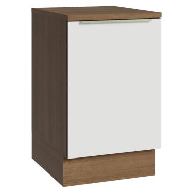Imagem de Balcão Cozinha 50x60cm 1 Porta (com Tampo) Rb Lux Madesa Rustic/branco Veludo