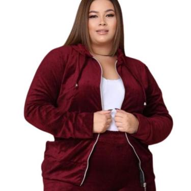 Imagem de Blusa Feminina Aveludada Plush Capuz Bolso Outono Inverno Frio - Resta