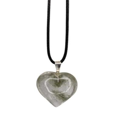 Imagem de Colar Pingente Pedra Cristal Com Pedras Mistas Coração - Meta Atacado