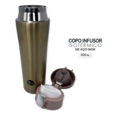 Imagem de Garrafa Isotérmica 500ml Aço Inox com Tampa Copo Térmica para Café Chá