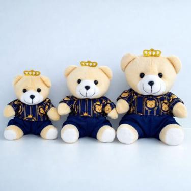 Imagem de Trio De Urso Príncipe Coroa de Pelúcia Decoração Para Nicho Quarto Beb
