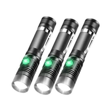 Imagem de Lanterna LED T6 Ultra Brilhante Recarregável Com 4 Modos E Zoom, Bater