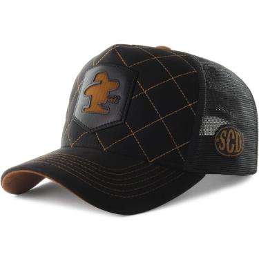 Imagem de Boné Sacudido`s - Logo Matelassê - Preto E Marrom