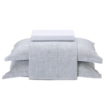 Imagem de Jogo de Cama Queen 100% Algodao Percal 180 Fios Uni Dohler Kit 4 Pecas