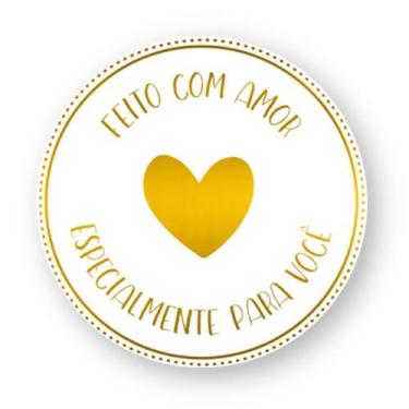 Imagem de Adesivo Transparente Hot Stamping - "Feito com Amor Especialmente Para