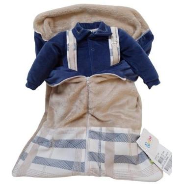 Imagem de Saída Maternidade Bebê Menino Plush Estampada Paraiso 14566-Masculino