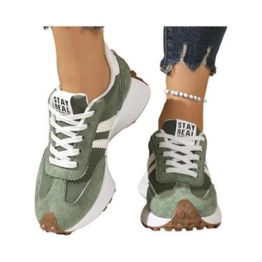 Imagem de Sapatos Casuais Femininos Elegantes Com Cadarço, Bico Redondo, Sola Gr