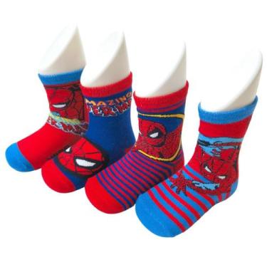 Imagem de Meia Jolitex Cano Curto Antiderrapante Marvel Homem Aranha Cor:Sortido