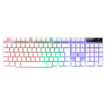 Imagem de Teclado Semi Mecânico Gamer Rise Mode G1 Full, Membrana, USB, Branco - RM-TG-01-FW-Unissex
