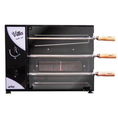 Imagem de Churrasqueira a Gás Rotativa Arke Vitta 3 Espetos Preto GN 220V