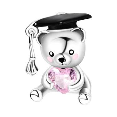 Imagem de Pingentes De Urso Fofo Banhados a Prata Para Pulseiras De Amizade Femi