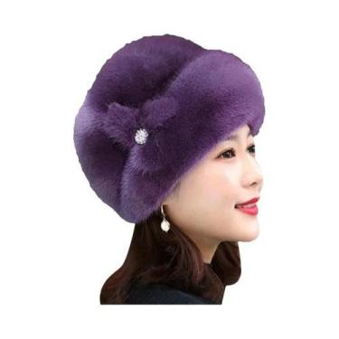 Imagem de Chapéu De Pescador Feminino De Inverno Quente Com Imitação De Pele De 