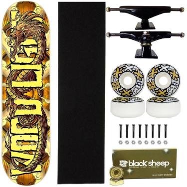 Imagem de Skate Wood Light Maple 8 Serie Gold Next 53 Abec 15 Dourado-Masculino