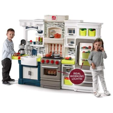 Imagem de Cozinha de Brinquedo Realista com 70 Peças para Crianças de 3 Anos ou Mais, Step2, Cinz...