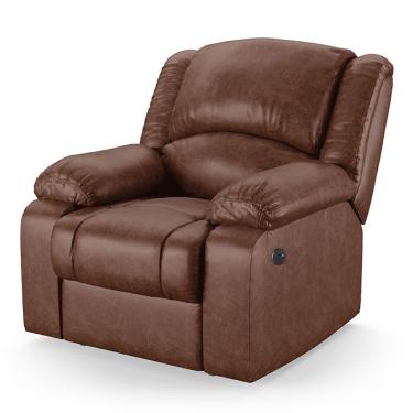 Imagem de Poltrona Do Papai Reclinável Melim Power Elétrica USB Couro Sintético Marrom D'Rossi