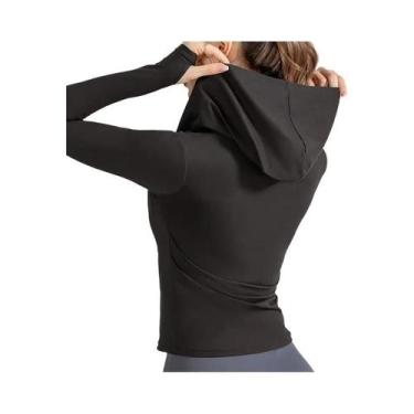 Imagem de Jaqueta Esportiva Feminina Com Capuz Para Pilates, Yoga, Corrida E Tre