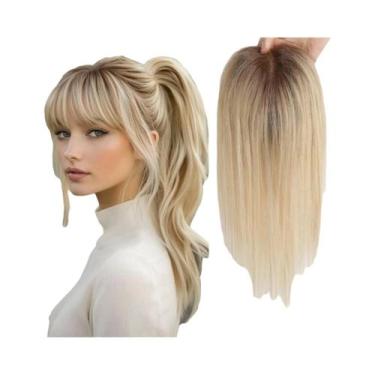 Imagem de Apliques De Cabelo Humano Loiro Ombré Castanho Claro De 12 Polegadas C