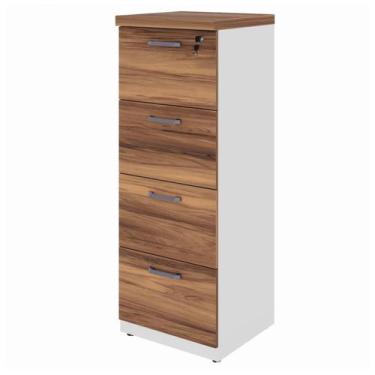 Imagem de Arquivo 04 Gavetas Pasta Suspensa  1,280,460,45m NOGAL SEVILHA/BRANCO 