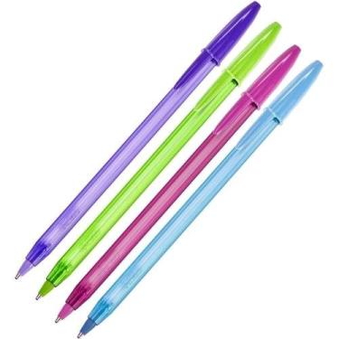 Imagem de Kit com 4 Canetas Esferográficas BIC Cristal Fashion 1.2mm  Cores Sort