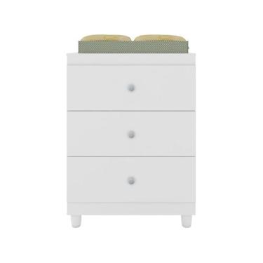 Imagem de Comoda Quarto Infantil Gutti com 3 Gavetas - Moveis Estrela, Branco