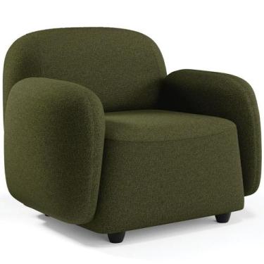 Imagem de Poltrona Decorativa Orgânica Para Sala Living Morelo M05 Linho Verde -