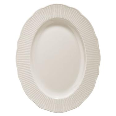 Imagem de Prato Raso Oval Em Porcelana Perle Branco 28cm