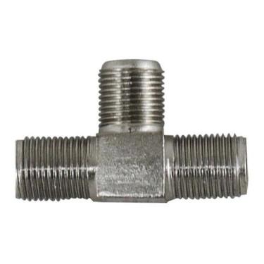 Imagem de Emenda Cabo Coaxial Femea T Interneed, Prata