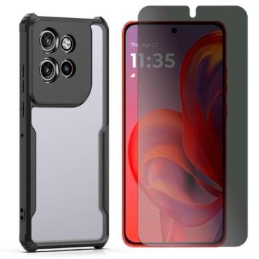 Imagem de Capa Airbag Para Motorola Edge 60 Neo + Pelicula Privacidade Cor:Preto