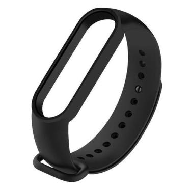Imagem de Pulseira compatível Xiaomi Mi Band 5 em Silicone Preta - worldwideecom