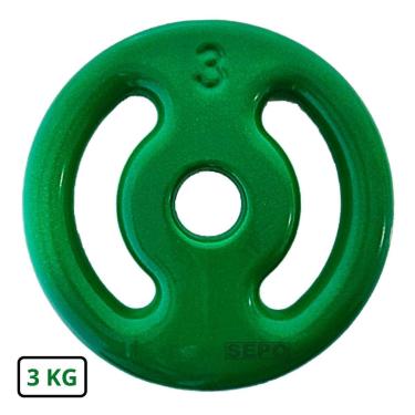 Imagem de Anilha Emborrachada Fitness 3 Kg Verde-Unissex