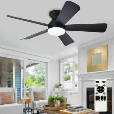 Imagem de Ventilador de teto Depuley Modern de 42 polegadas com preto claro com 