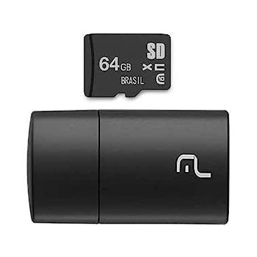 Imagem de Pen Drive 2 em 1 Leitor USB + Cartão de Memória Classe 10 64GB Preto M