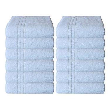 Imagem de Kit 12 Toalhas De Banho Hotel Profissional Teka Roma 440g Branco