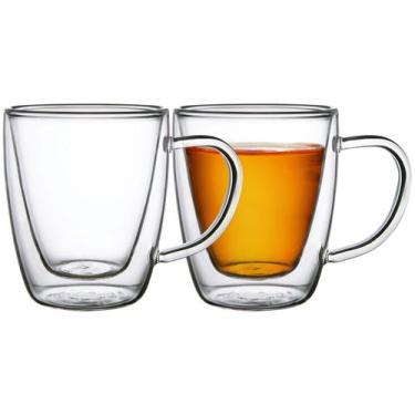 Imagem de Conjunto de Xícaras Tramontina para Café e Chá Vidro Duplo com Alças 2
