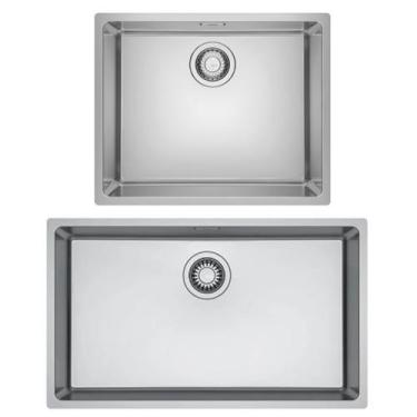 Imagem de Kit franke 2 cubas linea de embutir em aço inox 70x40 e 50x40cm