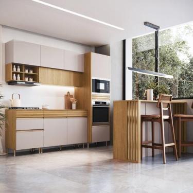 Imagem de Cozinha Modulada Completa 6 Peças com Pés Tampo Bancada e Torre Quente