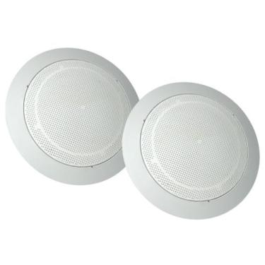 Imagem de Kit 2 Arandelas Branca Redonda Tela 6 Polegadas Para Alto Falante Som 