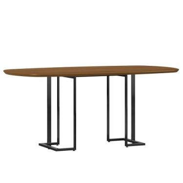 Imagem de Mesa de Jantar 6 Lugares Retangular Orgânico 180cm Pés Industrial Alin
