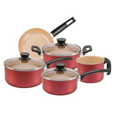 Imagem de Conjunto de Panelas Antiaderente 5 peças Vermelho Panelux