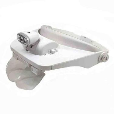 Imagem de Lupa Profissional MG81001E BRANCA Com Led E 4 Lentes - OKSN