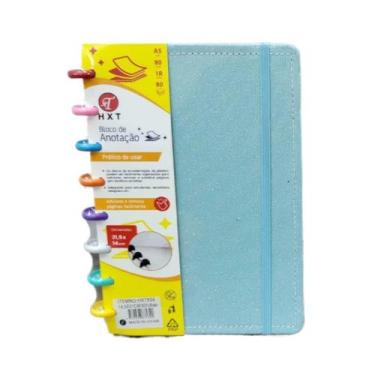 Imagem de Caderno de Anotações Colorido Brilhante Escolar 80 Folhas - Hxt, Azul