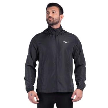 Imagem de Jaqueta Masculina Mizuno Corta Vento Focus New Corrida Preto, Preto, X