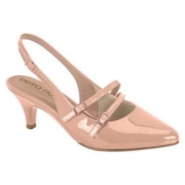 Imagem de Scarpin Slingback Verniz Fem Salto Baixo Beira Rio 40761315, Nude, 37