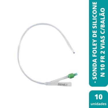 Imagem de Sonda foley de silicone n 10 fr 2 vias 3-5ml (cx c/10) - well lead
