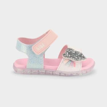 Imagem de Sandália Infantil Bibi Baby Soft II Rosa com Glitter, 24