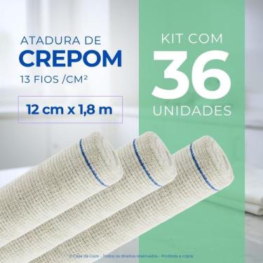 Imagem de Atadura Crepom Faixa Bandagem Elástica 12cmx1.8m Kit 36 Un - Casa da G